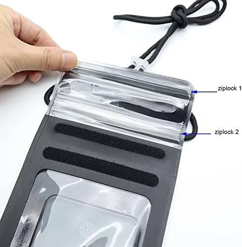 Waterproof Phone Pouch,IPX8 Waterproof Phone Case Bag Holder for iphone 14 Pro Max/14 Plus/13 Pro Max/13 Pro/13/12/12 Pro Max/11/11 Pro Max/Xs Max/XR to 7" for Kayaking Swimming Beach(Black)