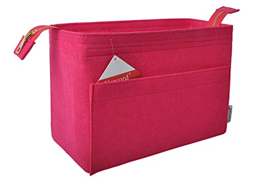Vercord Felt Zipper Handbag Tote Purse Duffel Backpack Organizer Insert Rose Medium #TOP1