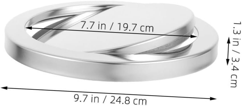 FRCOLOR 2pcs Stainless Steel Swing Trash Can Lid Embedded Cover for 21.5-24cm Openings, Countertop Garbage Bin Replacement Lid Flush Drop-in Swing Flap for Kitchen Bathroom