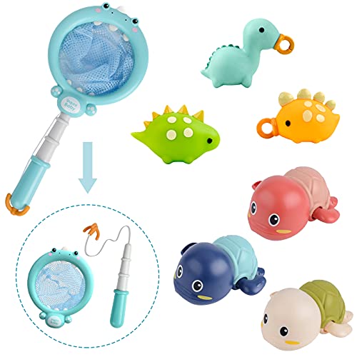 Baby Swimming Turtle Bath Toys, Water Table Toys With Fishing Net And Rod, Cute Toy Turtles Baby Swimming Toys For Water Table And Pool, Mold Free Bath Toys For Toddlers Boys Girls 1 2 3 4 5 #TOP21