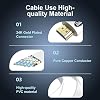 Cable HDMI plano Postta 30 pies 4K HDMI2.0 soporta 4K(2160P), 3D, 1080P, Ethernet, Audio Return (blanco-azul pálido) 8