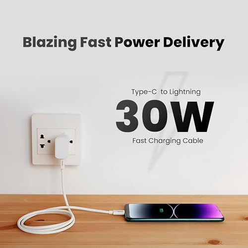 Image of Nextech 20W USB-C to 8 Pin Fast Sync & Charge Cable | USB C to Lightning Cable 1.2M | iPhone Fast Charger Cable for iPhone 14 /13 /12 /12 Pro Max /iPad & More