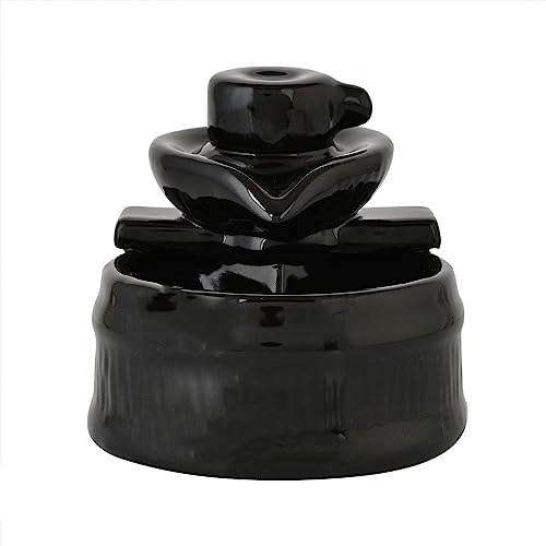 Image of Ceramic Big Size Shivling Shiv Backflow Smoke Fountain Incense Holder for Home Decor Gifts with 30 Fragrances Cones by Craftam