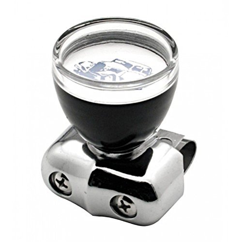 Classic Hot Rod Black Steering Wheel Spinner Suicide Knob/Clear Removable Cap #TOP18