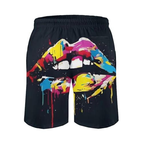 Men Big & Tall Swim Trunks Half Pants Basic Beachwear Plus Size, Quick Dry3