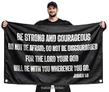3x5 Feet Be Strong and Courageous Scripture Wall Polyester Flag with 4 Grommets - Masculine Christianity...
