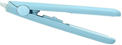 Plancha de pelo 2 en 1, turmalina de cerámica inteligente temperatura constante, mini alisador de pelo, rizador de calor para el hogar o salón (azul)