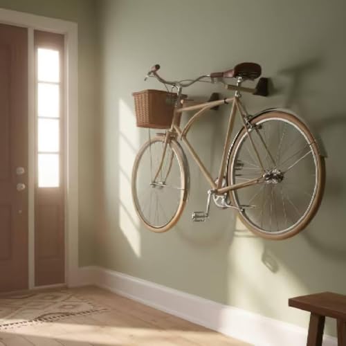 Soporte horizontal de pared para bicicletas con estructura de acero 4