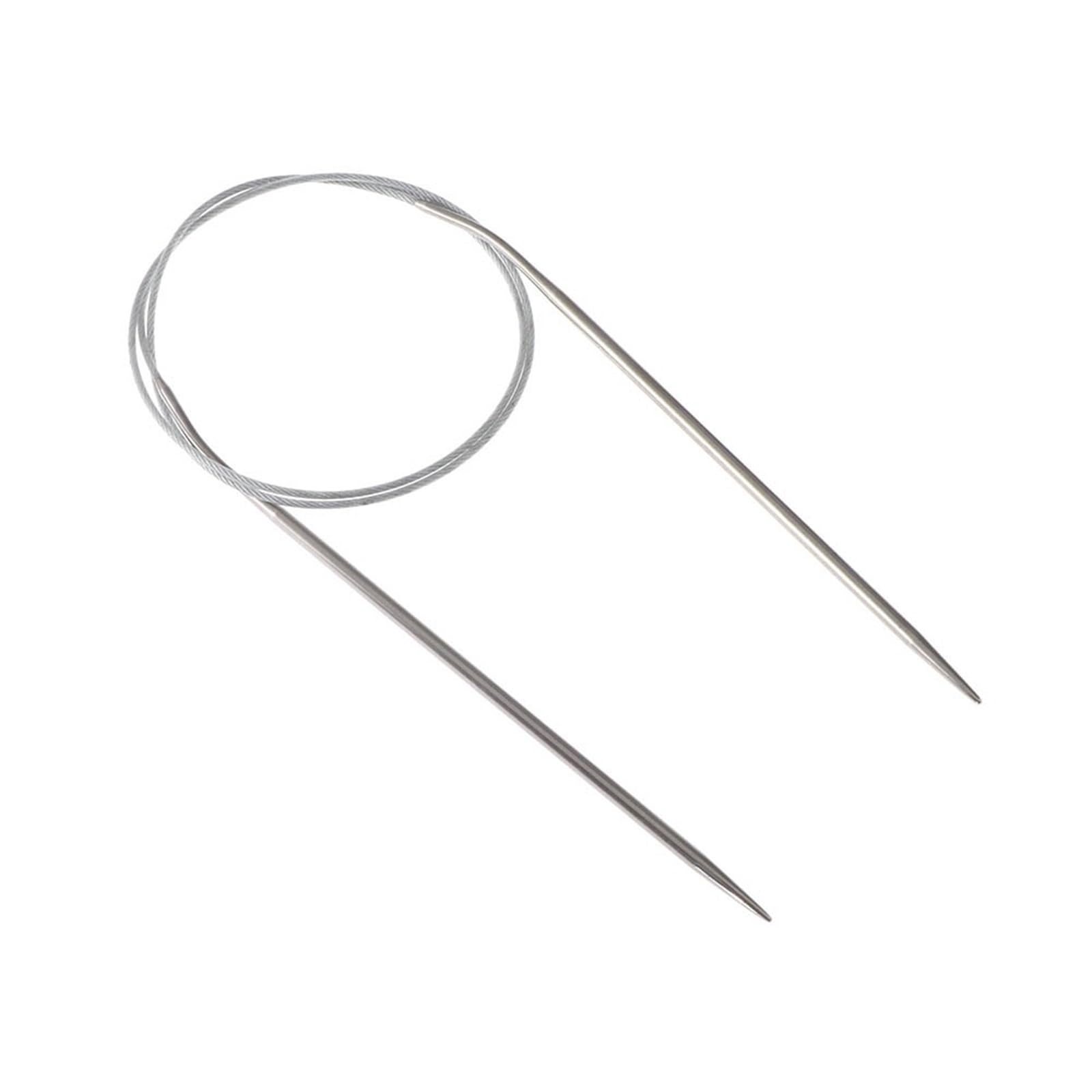 Knitting Needles 80/100cm Stainless Steel Circular Needle Round Weaving Knitting Needles Handmade Crochet Hook DIY Crafts Household Sewing Pins(80cm-3.5mm)