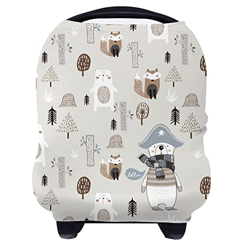 Image of Yoofoss Nursing Cover Breastfeeding Scarf - Baby Car Seat Covers, Infant Stroller Cover, Strechy Carseat Canopy for Boys and Girls (Fox)