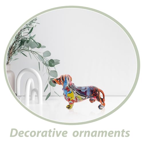 Teckel coloré HEMOTON, statue décorative pour un salon chaleureux