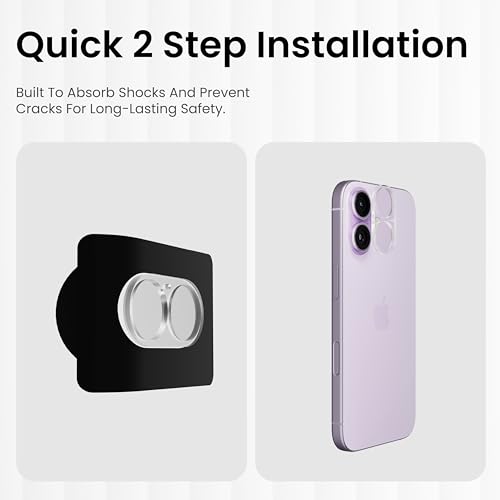 Image of CASEGEAR Clear Camera Lens Protector Compatible With iPhone 17 | HD Clarity | Scratch Resistant | Complete Coverage | Easy Installation