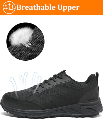Image of VikoViren Slip On Steel Toe Shoes Men Loafers Safety Work Sneakers | Non Slip, Puncture Proof, Lightweight, Comfortable, Breathable, Indestructible Loafers Construction Shoes, Tennis, Casual
