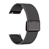 Cinturino for orologio in maglia di acciaio inossidabile Bracciale a sgancio rapido in metallo Cinturino regolabile universale(Black,12mm)