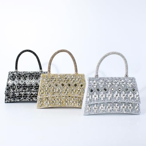 Image of Gripit Rhinestone Evening Handbag Dressy Glitter Sparkle Wristlet Clutch Purses for Women Wedding Prom