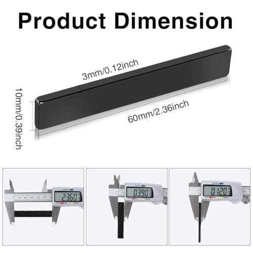 Image of MIKEDE 30 Pack Strong Neodymium Bar Magnets with Double-Sided Adhesive, Powerful Black Rare Earth Magnet Heavy Duty Bar Magnet for Craft, Fridge, Kitchen, Office 60x10x3mm