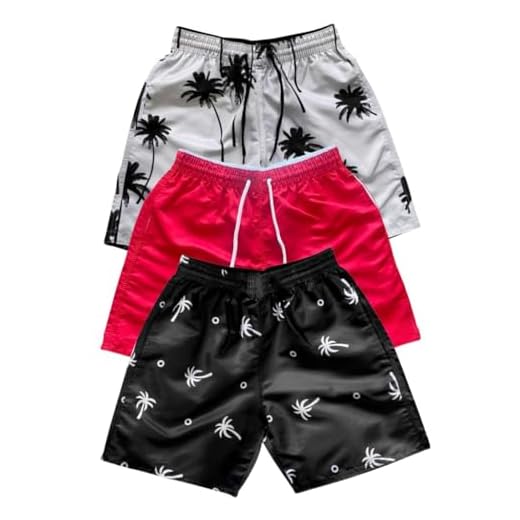 Kit 3 Bermudas Tactel Moda Praia Masculina Com Bolsos (BR, Alfa, G, Regular, Regular, MIST21)