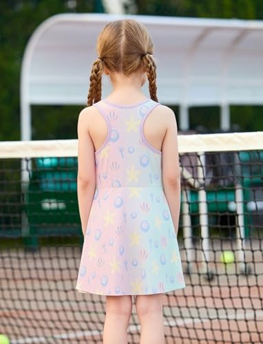Image of Disney Frozen Elsa Princess Stitch Minnie Girls Tennis Dress Sleeveless Golf Outfit with Shorts Pocket & Headband 2-9 Years