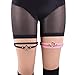 Adjustable Elastice 2 Rows Leather Leg Harness Garter Belt Punk Gothic Thigh Ring Garter (2 Pcs Pink Small Ring)