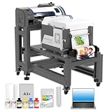 Lancelot A3 XP600 DTF-Drucker 33cm Textildruckmaschine mit Shaker 200% schneller als L1800 Weißtinten-Zirkulation und Infrarotschutz für DIY Bekleidung Weiß
