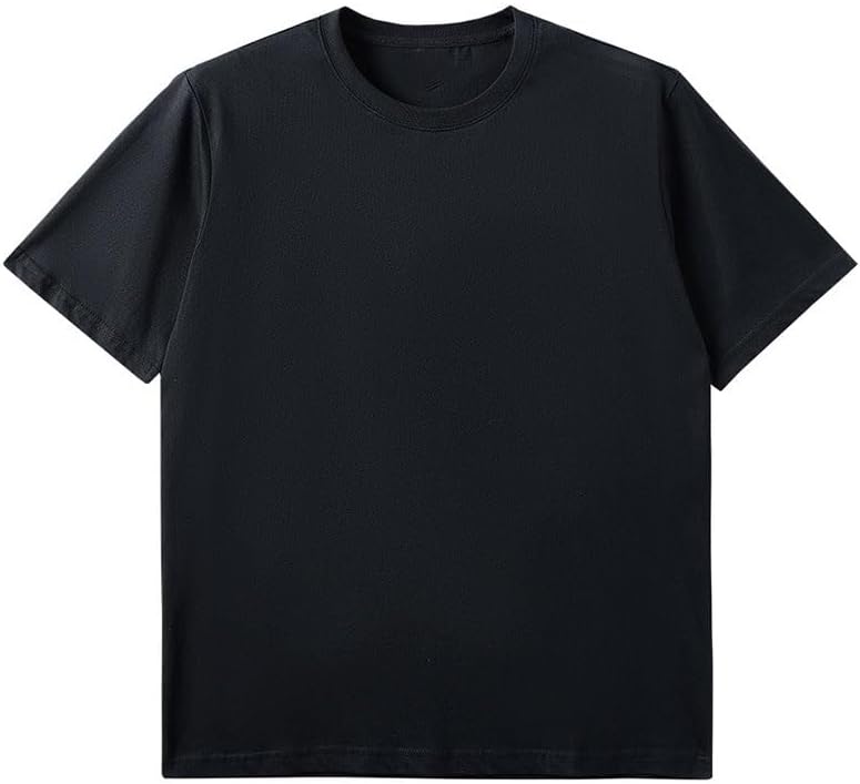 HBJWOV Men Casual Basic Short Sleeves Fashion Cotton Round Neck T-Shirt Breathable Sweat-Wicking Pullover Vest