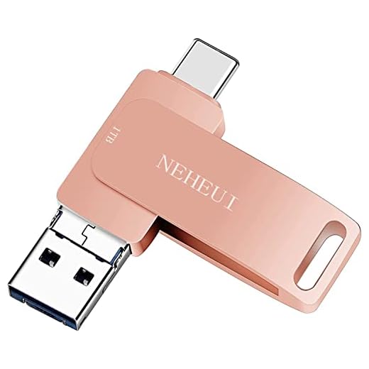 USB C Memory Stick 1TB,Dual USB 3.1 Flash Drive 3 in 1 Type-C Thumb Drive NEHEUI Phone Photo Stick Date Storage Back up Pendrive USB C Stick Drive for Android Phones/PC/MacBook pro and Computer(Pink