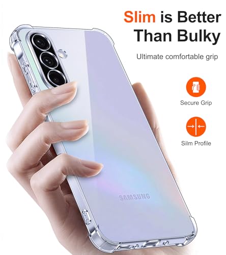 Image of Lustree Back Cover Transparent Case Compatible with Samsung Galaxy A36 | Clear + TPU Case with 4 Corner Air Cushion Protection & Camera Protection | Slim& Stylus Cover