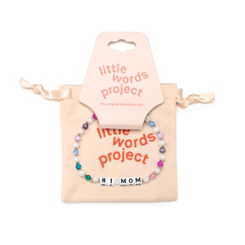 Number 1 Mom Bracelet, The Original Word Bracelet, Made with Colorful Beads and Plated Brass Hardware, Handcrafted Design & Positive Message, Size XS2