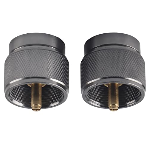 2 hornillos de camping G3/4 DN20 FNPT para exteriores, depósitos planos, convertidor, adaptador de válvula de carga de gas, alta dureza, acero inoxidable, resistente al desgaste, resistente a la