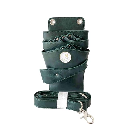 Pochette de taille coiffure verte pour ranger ciseaux et peignes