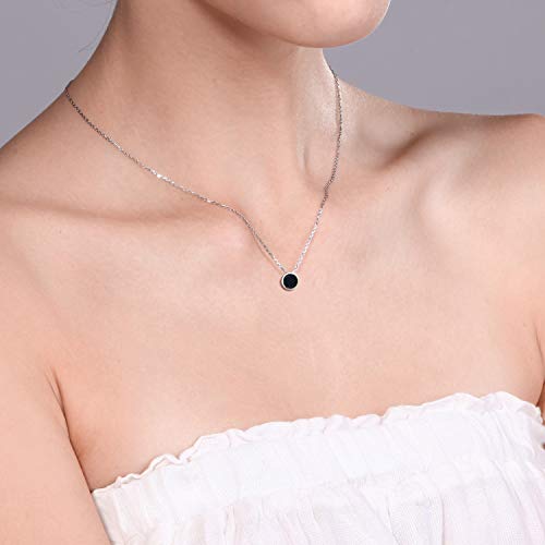 Gem Stone King 14K Solid Gold Gemstone Birthstone Pendant Necklace for Women | Round 6MM | Fine Jewelry for Her Mom Women Wife | With 18 Inch Chain2