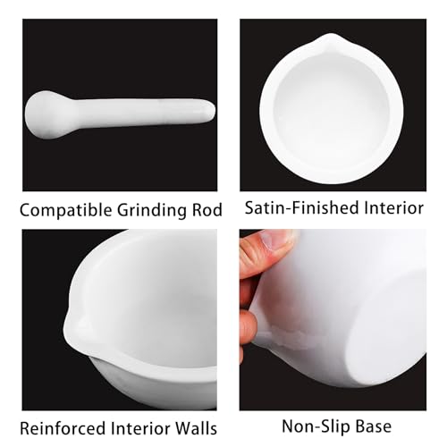 Miniatura 4 de 2 Piezas 55ml, 80ml, Mortero Cocina, Mortero, Mortar And Pestle, Tamaño Pequeño, Material Cerámico, Para Especias De Cocina Y Trituración En Laboratorio