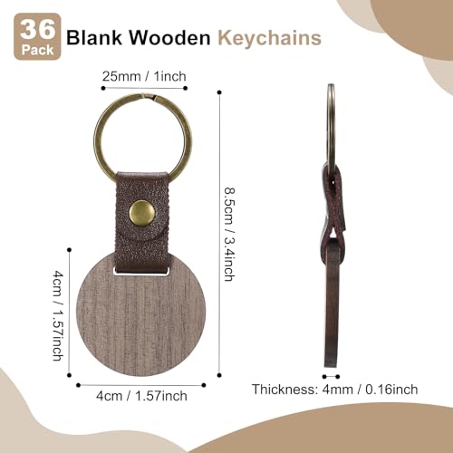 PATIKIL 4cm Wood Keychain Blanks - Image 2