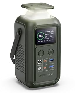 ASPERX Portable Power Station,192Wh 60000mAh LiFePO4 Battery with 200W Output, Dual 140W PD3.1 Fast Charging,Smart Display,DC Laptop Power Bank Station for Outdoor Travel, Camping, Emergency