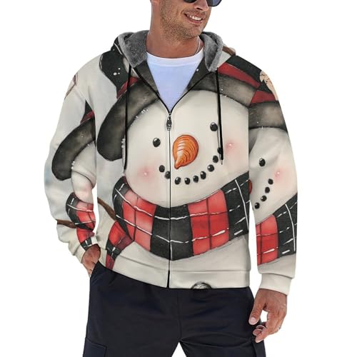 Sweat à capuche zippé bonhomme de neige contre le froid veste confort mixte