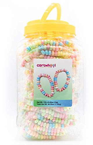 Cartwheel Confections 110 Candy Bracelets Individually Wrapped Bulk, Bracelet Candy Jewelry, Pastel Candy For Candy Buffet, Edible Bracelets, Candy Bracelet, Rainbow Candies, Candy Novelty, 110 Count