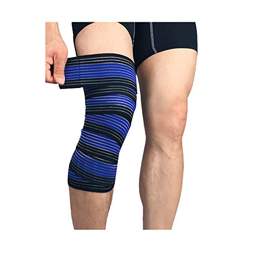 Knee Wraps cross fitness BaronHong bleu bande de genou haltérophilie M