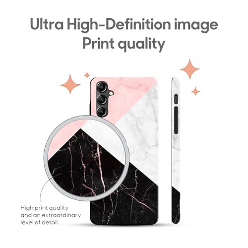 Image of COLORflow Back Cover Compatible with Samsung Galaxy A14 5G / 4G | Beautiful Black White Pink Marble | Designer Printed Hard CASE Bumper Back Cover Compatible with Samsung Galaxy A14 5G / 4G