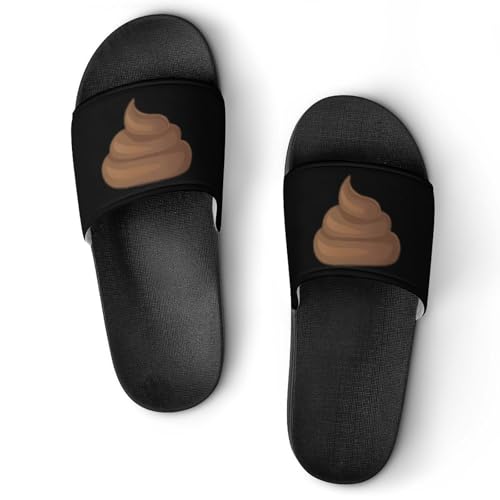 Poop Shit House Slippers for Women Men Lightweight Open-toe Slide Shoes for Bathroom Swimming Beach