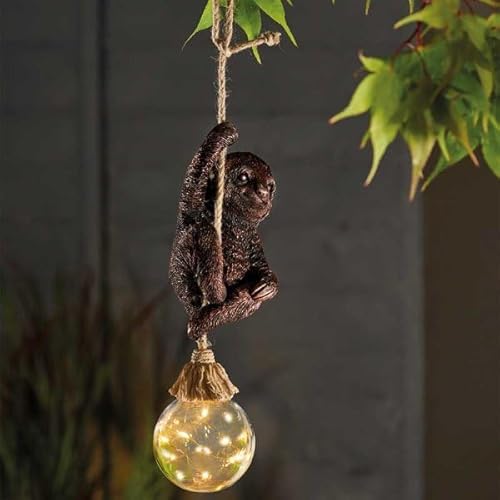 Smart Solar Swinging Sloth LED Solar Light Garden Decoration 34 x 9 cm Hand Painted Garden Ornament