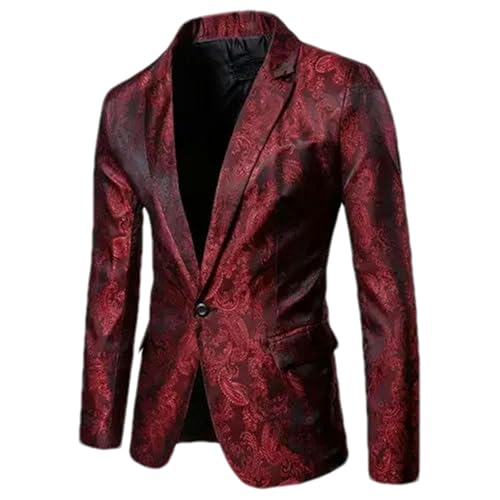 Blazer de mariage jacquard floral coupe ajustée haut de gamme homme