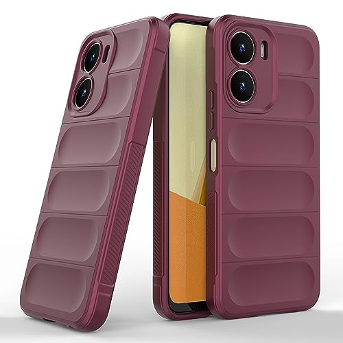 Image of amazon basics Back Case Cover for Vivo Y16 | Compatible for Vivo Y16 Back Cover | Liquid Silicon Magic Case with Camera Protection | Plum
