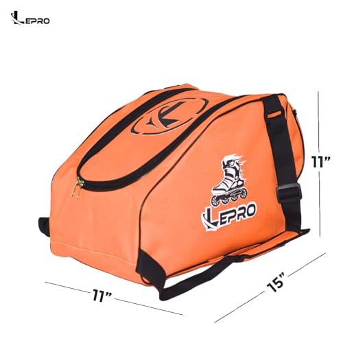 Image of LEPRO Skate Bag | Premium Inline Skating Bag with Adjustable Shoulder Strap for Youth and Adults (Orange)