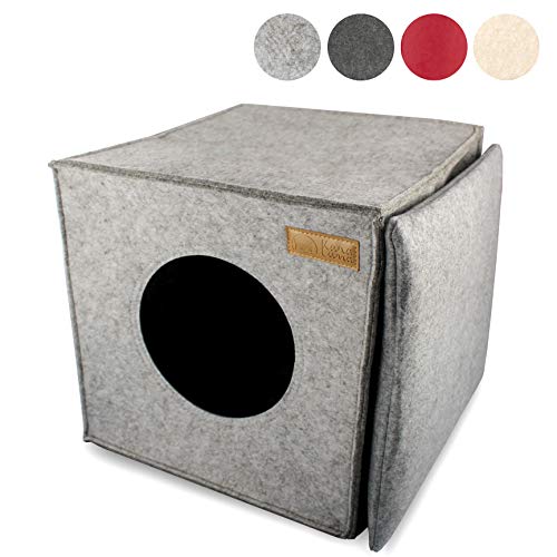 Panier pour chat KaraLuna en feutre de qualité supérieure - Compatible avec IKEA Kallax ou Expedit I