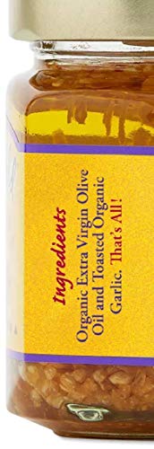 Garlic Gold Organic Toasted Garlic Granules In Extra Virgin Olive Oil, Crunchy Garlic In Olive Oil, Glass Jar 6.4 Oz #TOP5