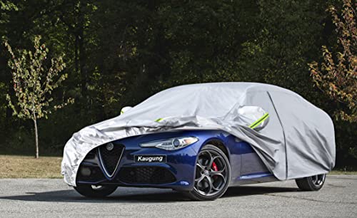 Image of Kaugung 6 Layers Car Cover Custom Fit Alfa Romeo Giulia from 2016 to 2025, Waterproof All Weather Resistant Outdoor Indoor Sun Rain Dust Snow Protection.(USA Warehouse,Within 3-7 Days)
