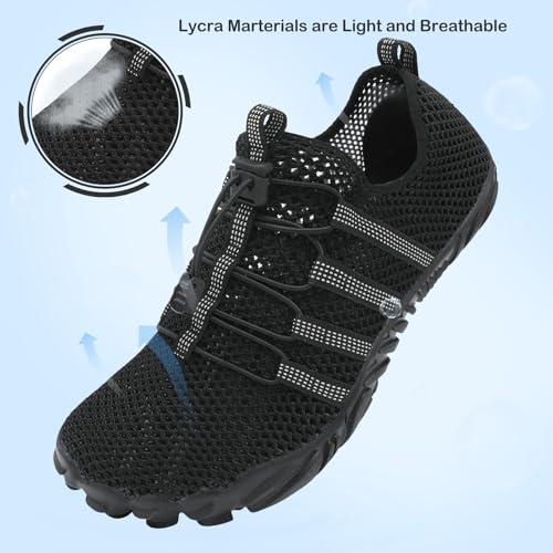 Image of L-RUN Barefoot Water Shoes Women Mens Aqua Sock Athletic Hiking Water Sports Shoes for Swim Beach Pool Sand Diving Walking