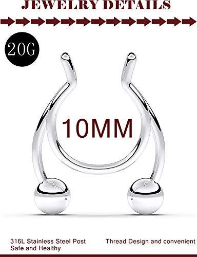 Prjndjw Fake Nipple Rings Stainless Steel Fake Nipple Piercing Faux Nipple Ring Non Piercings Adjustable Nipple Rings Clip-On For Women Body Piercing Jewelry #TOP1