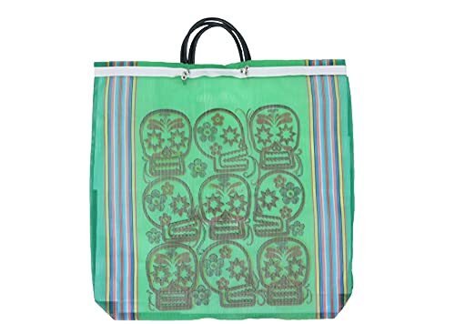 Leos Imports Calavera Mexican Mesh Market Bag (Green)