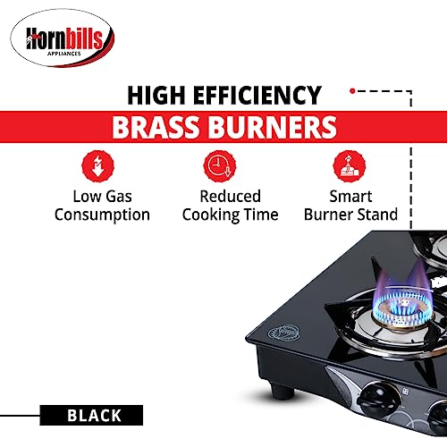 HORNBILLS LPG Premium 7MM Toughened Glass Stainless Steel Manual Ignition 4 Brass Burners Gas Stove 1 Year Warranty By Hornbills Appliances - Image 7